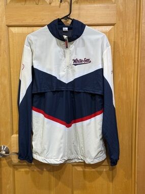 SOX Navy White and Red Pullover Windbreaker size M Chicago White Sox